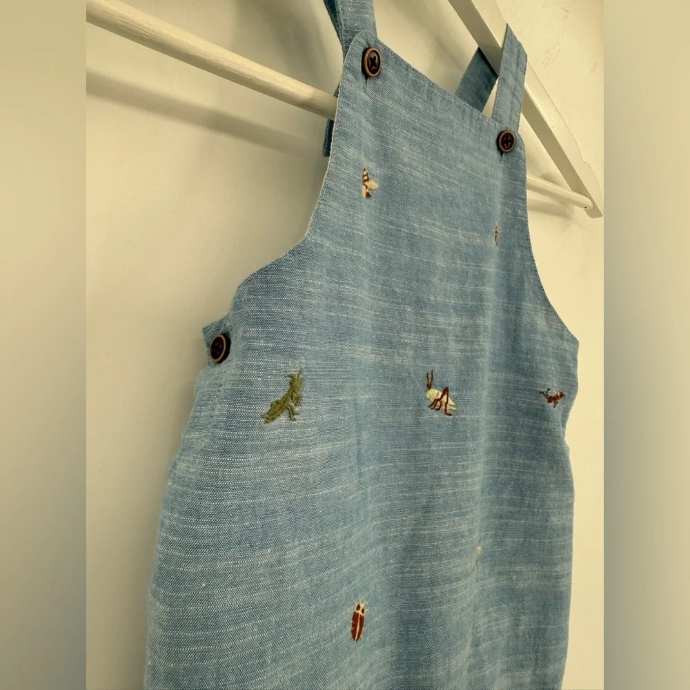 Janie and Jack Baby Button Bug Friends Cotton Coveralls - Picture 7 of 15